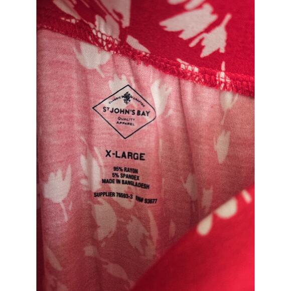 St Johns Bay Womens Red Alexa Floral Maxi Skirt XL Tropical Hawaiian Luau Beachy - Picture 4 of 8